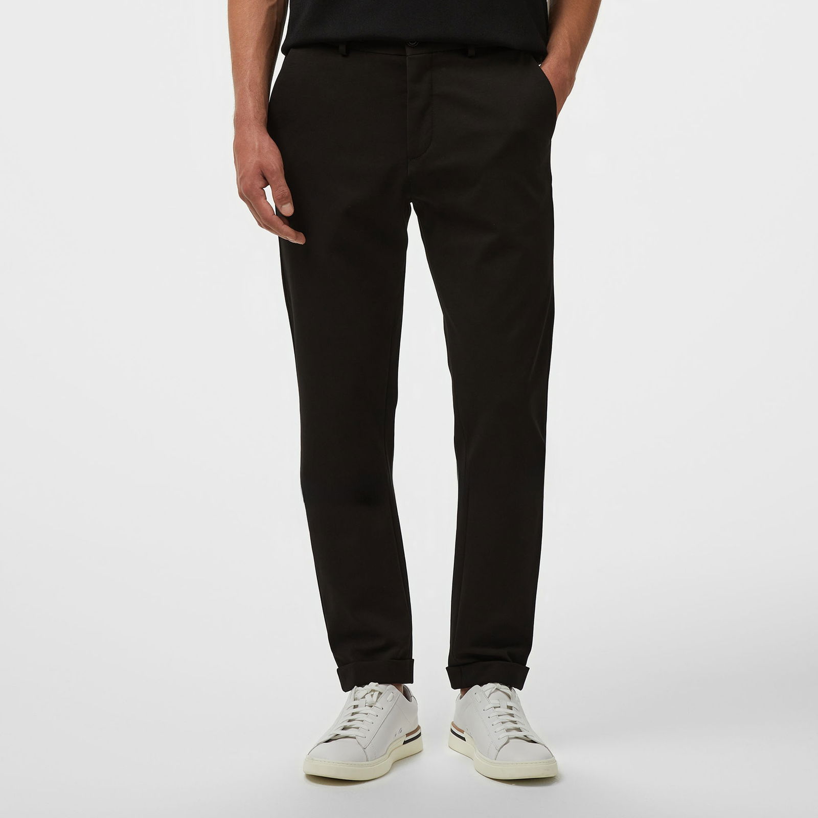 Brooks Brothers Yan Beli Lastikli Duble Paça Erkek Siyah Pantolon