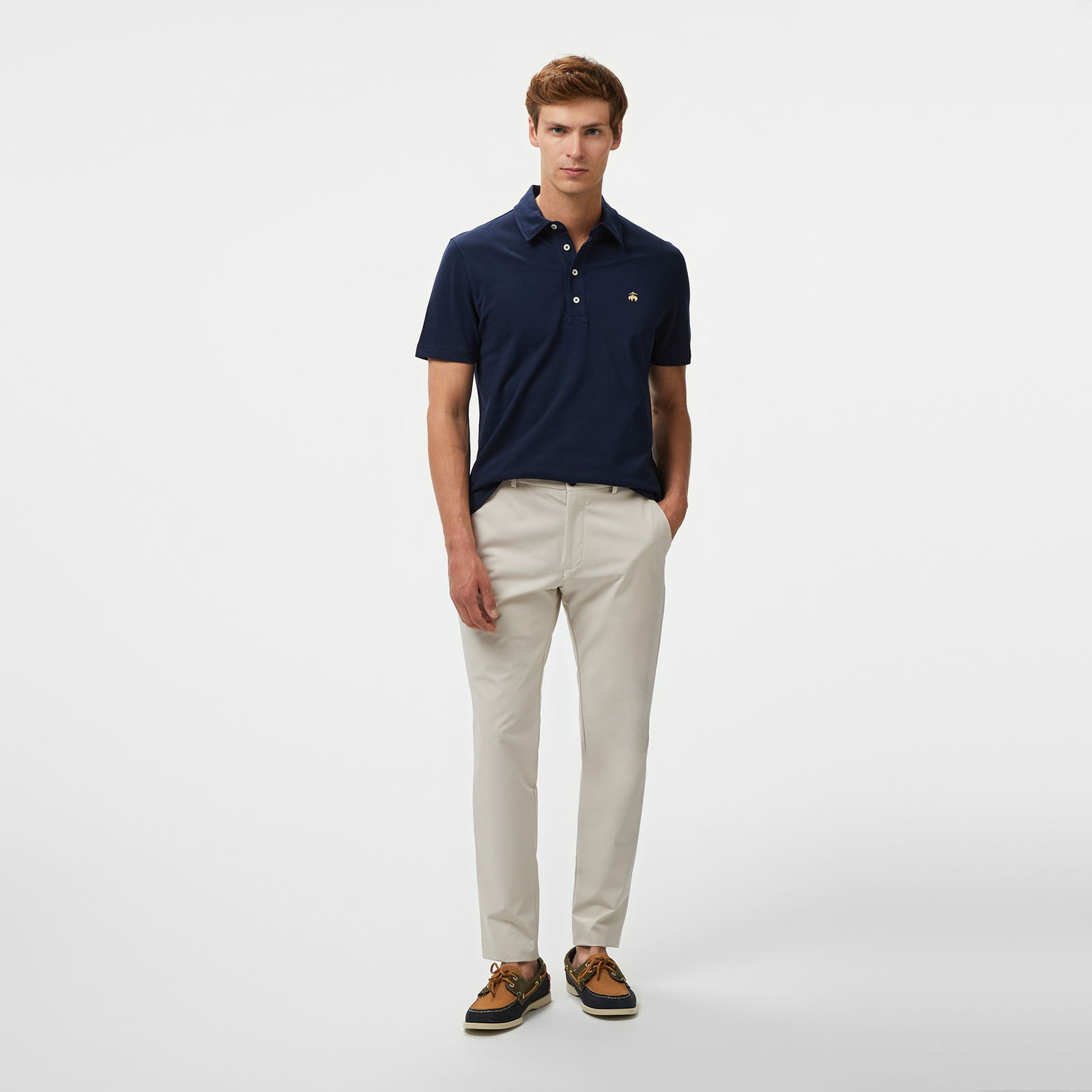 Brooks Brothers Polo Yaka 4 Düğmeli Erkek Lacivert T-Shirt