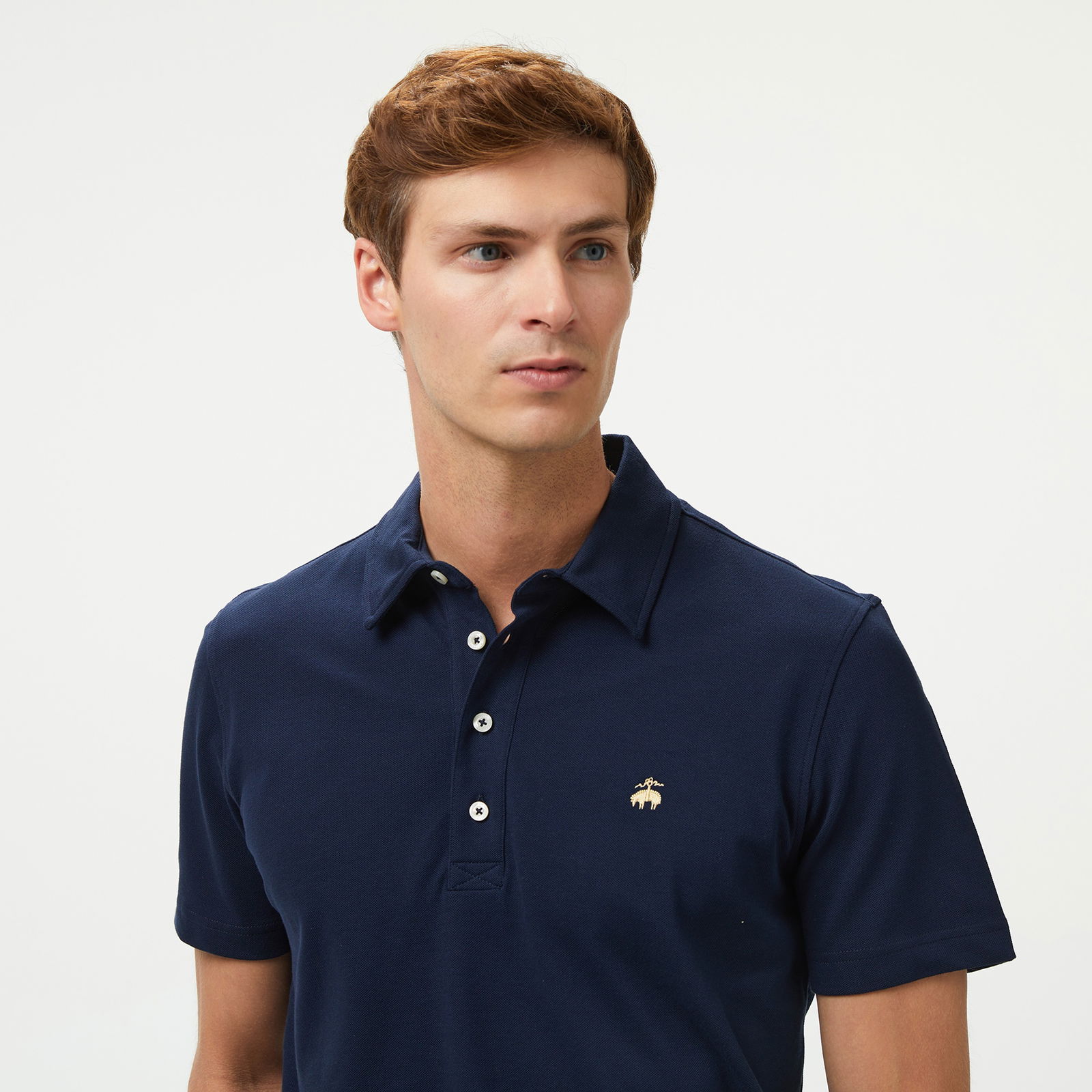 Brooks Brothers Polo Yaka 4 Düğmeli Erkek Lacivert T-Shirt