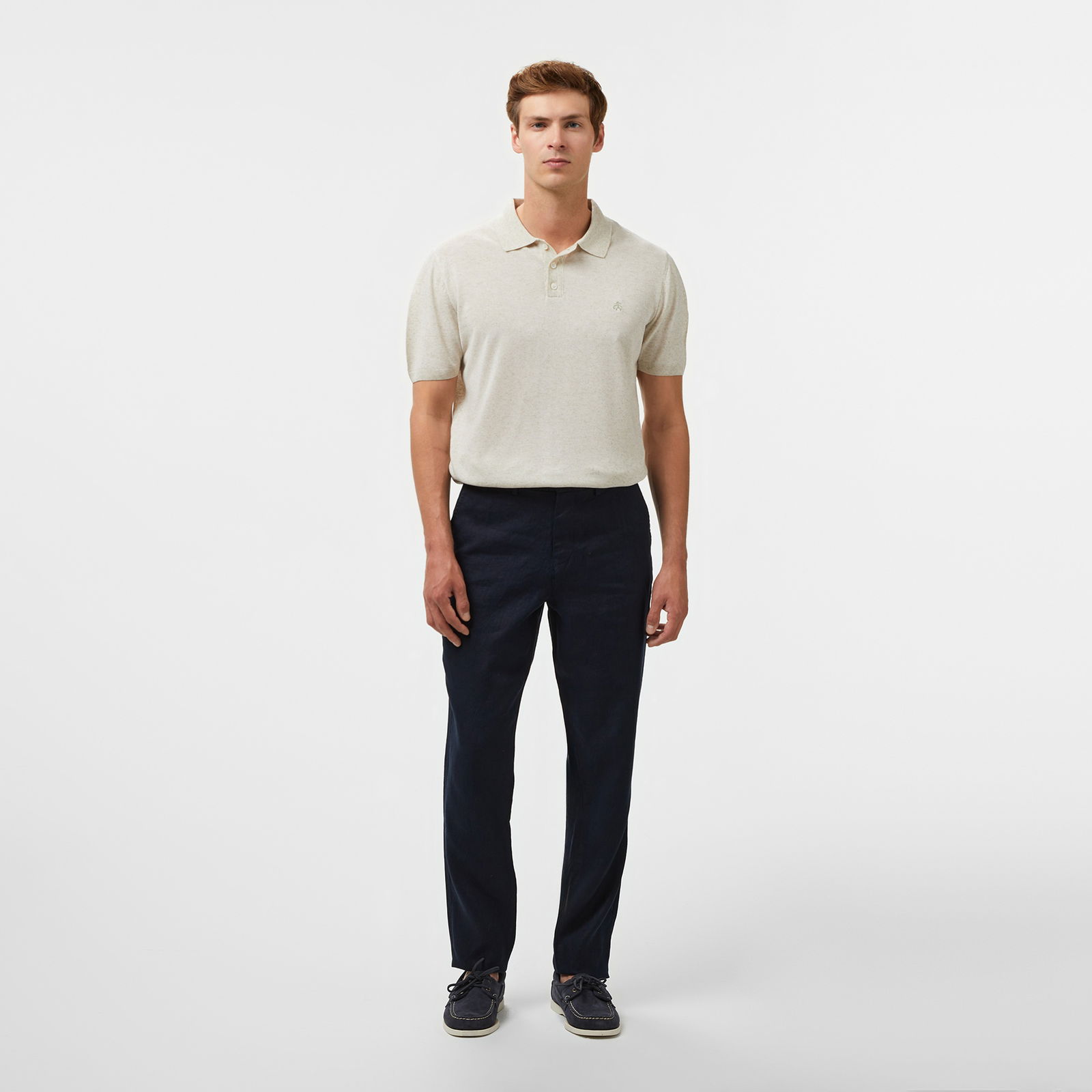 Brooks Brothers %100 Keten Klasik Erkek Lacivert Pantolon