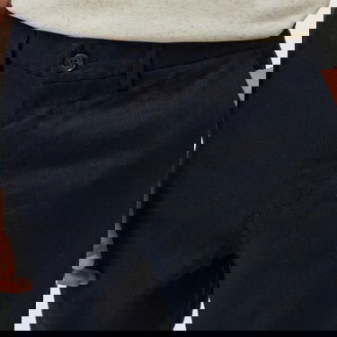  Brooks Brothers %100 Keten Klasik Erkek Lacivert Pantolon