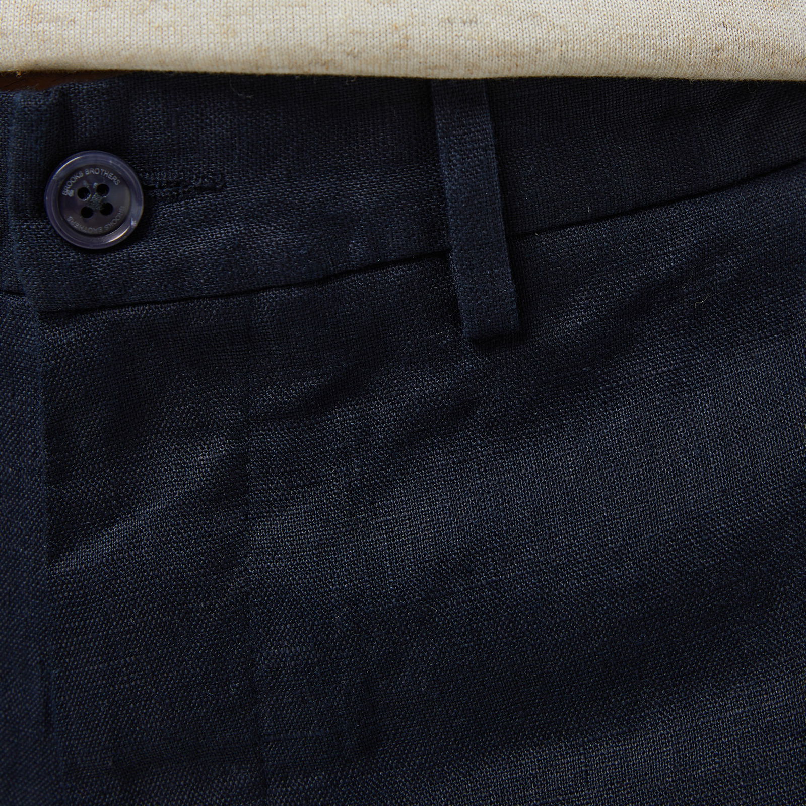 Brooks Brothers %100 Keten Klasik Erkek Lacivert Pantolon
