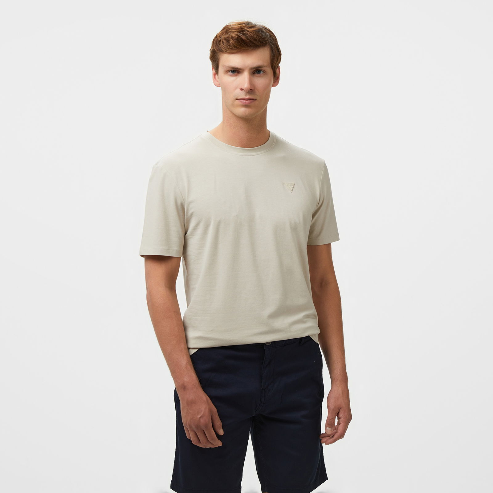 Guess Hedley Ss T Erkek Bej T-Shirt