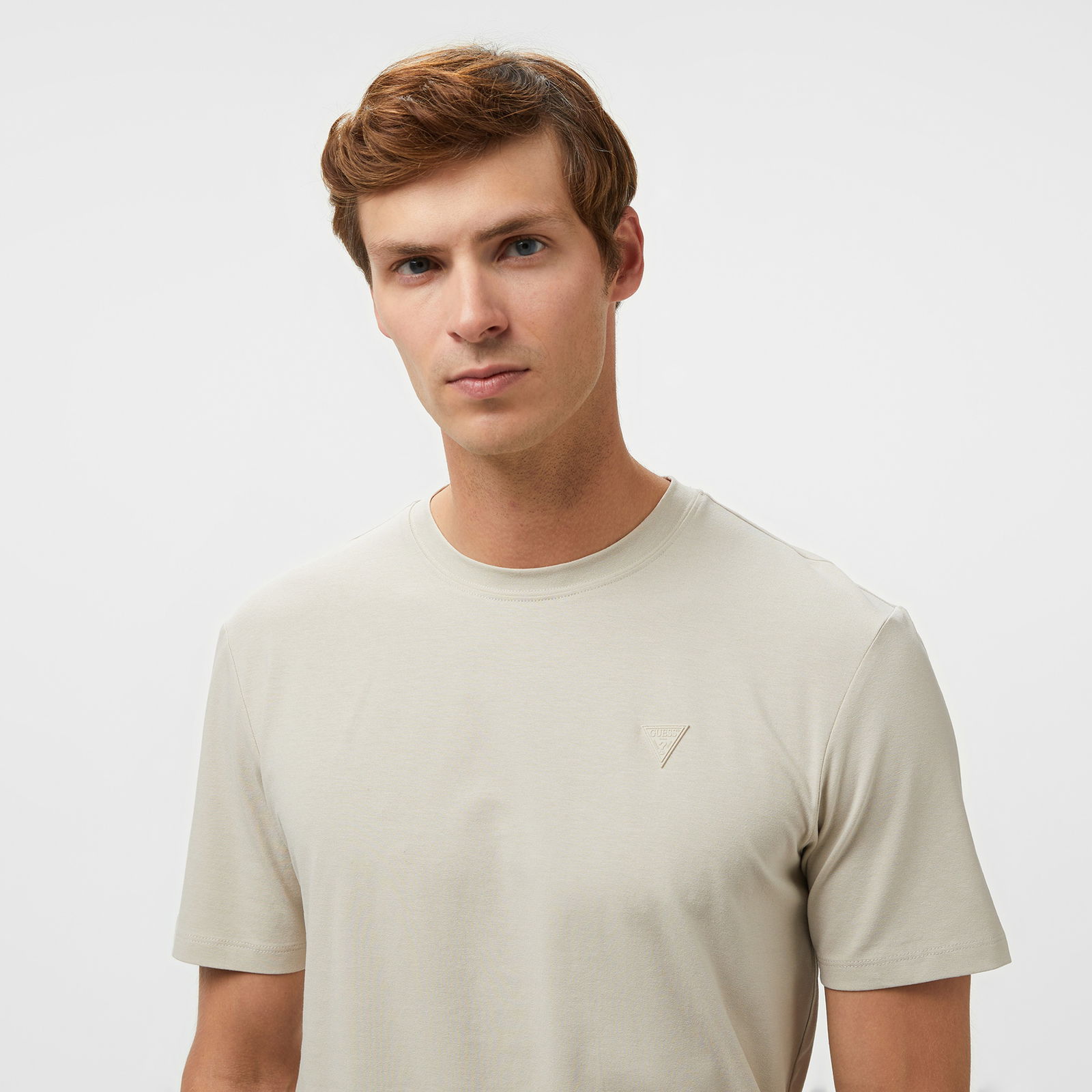Guess Hedley Ss T Erkek Bej T-Shirt