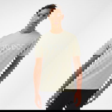  Boss Te Logotexture Erkek Bej T-Shirt