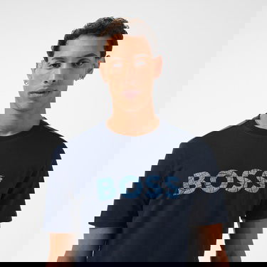  Boss Te Logotexture Erkek Mavi T-Shirt