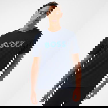  Boss Te Logotexture Erkek Mavi T-Shirt