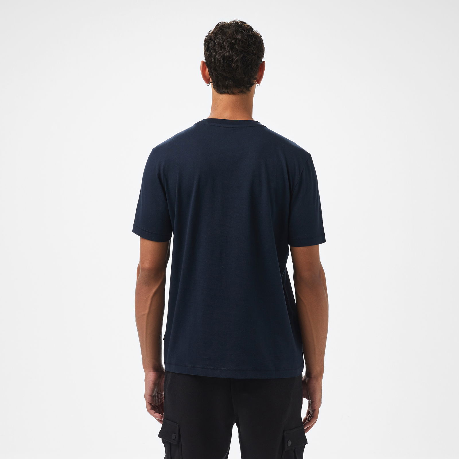 Boss Te Logotexture Erkek Mavi T-Shirt