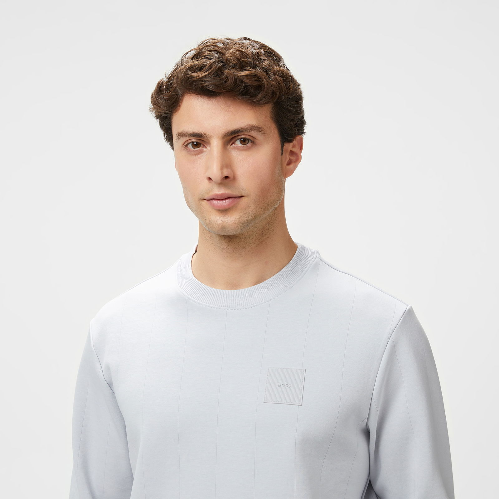Boss Salbo Dropneedle Erkek Gri Sweatshirt
