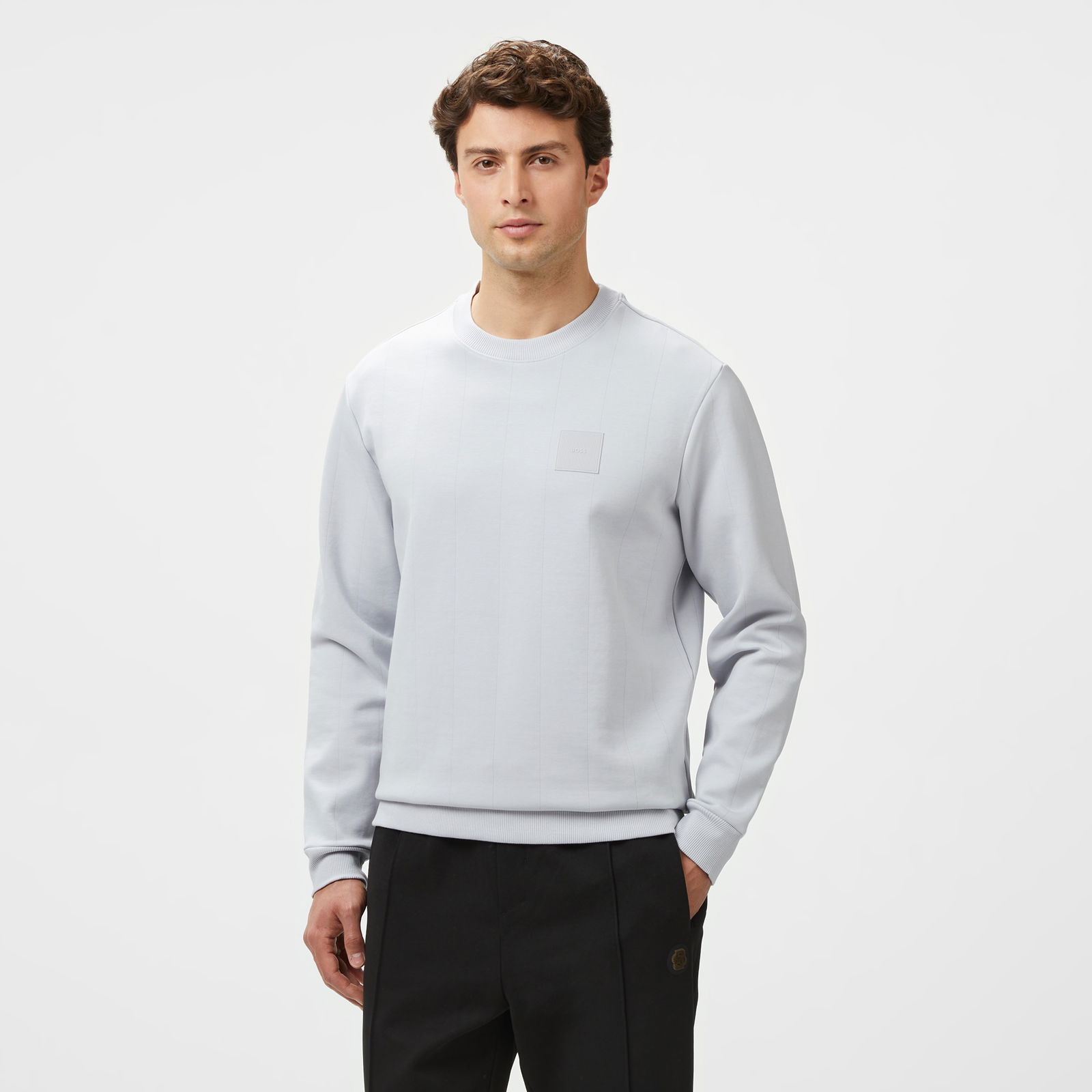 Boss Salbo Dropneedle Erkek Gri Sweatshirt