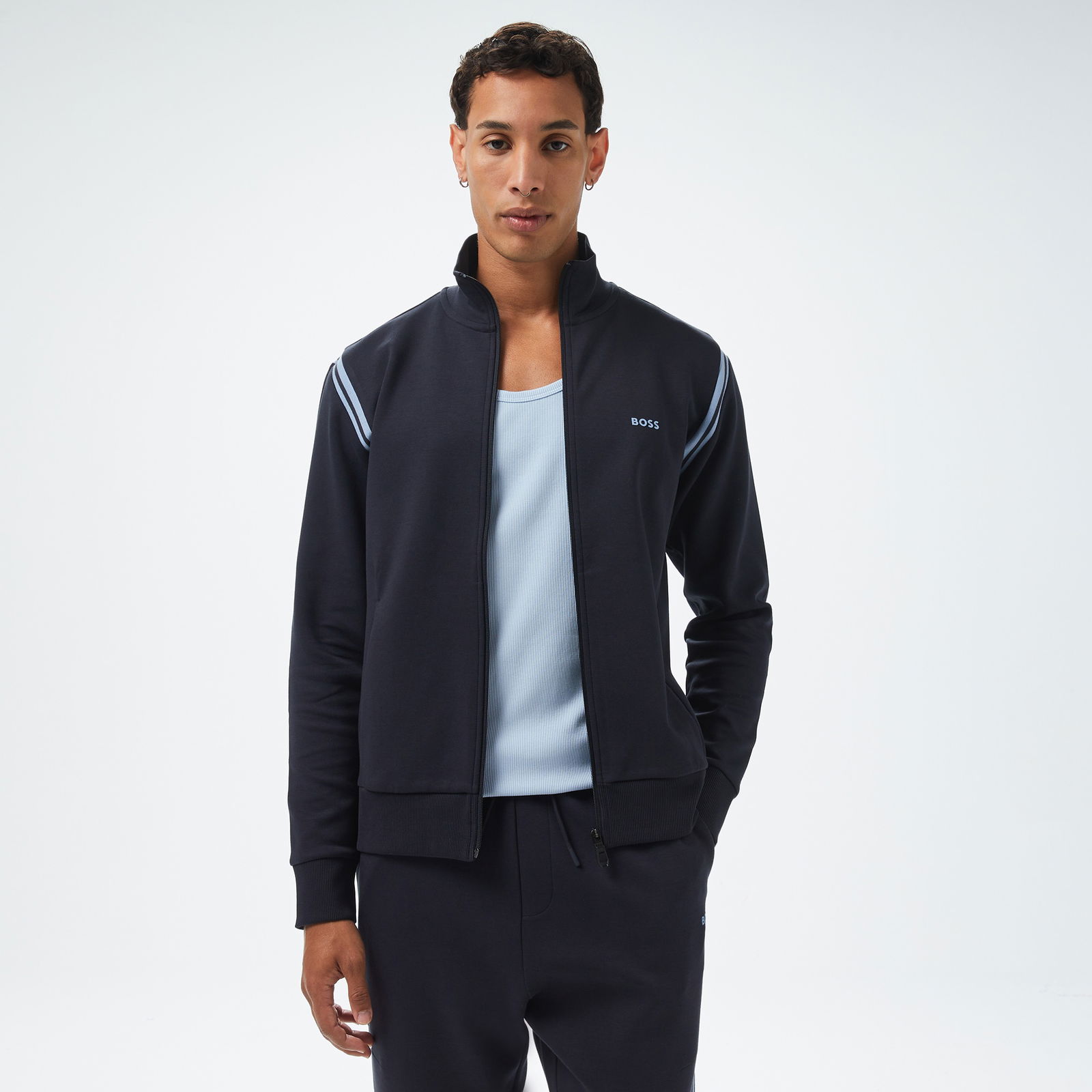 Boss Tracksuit Set Erkek Mavi Sweatshirt