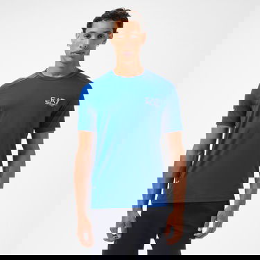  EA7 Erkek Mavi Bisiklet Yaka T-Shirt