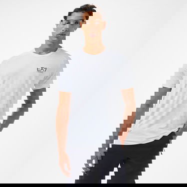  EA7 Erkek Beyaz Bisiklet Yaka T-Shirt