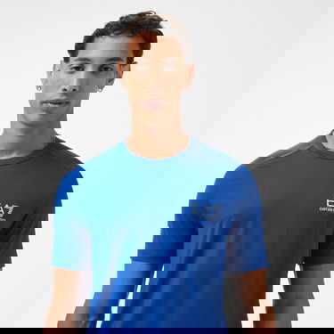  EA7 Erkek Mavi Bisiklet Yaka T-Shirt