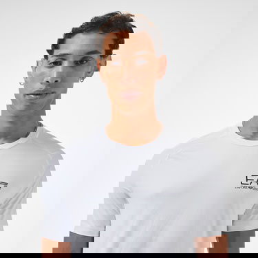  EA7 Erkek Beyaz Bisiklet Yaka T-Shirt