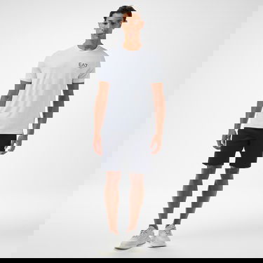  EA7 Erkek Beyaz Bisiklet Yaka T-Shirt