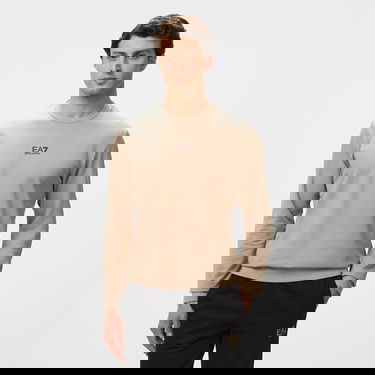  EA7 Erkek Bej Bisiklet Yaka Sweatshirt