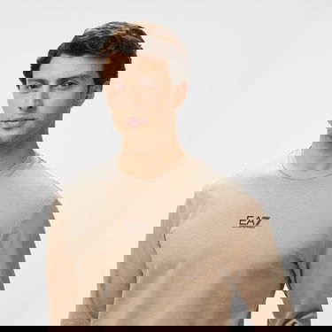 EA7 Erkek Bej Bisiklet Yaka Sweatshirt