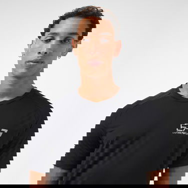  EA7 Erkek Siyah Bisiklet Yaka T-Shirt