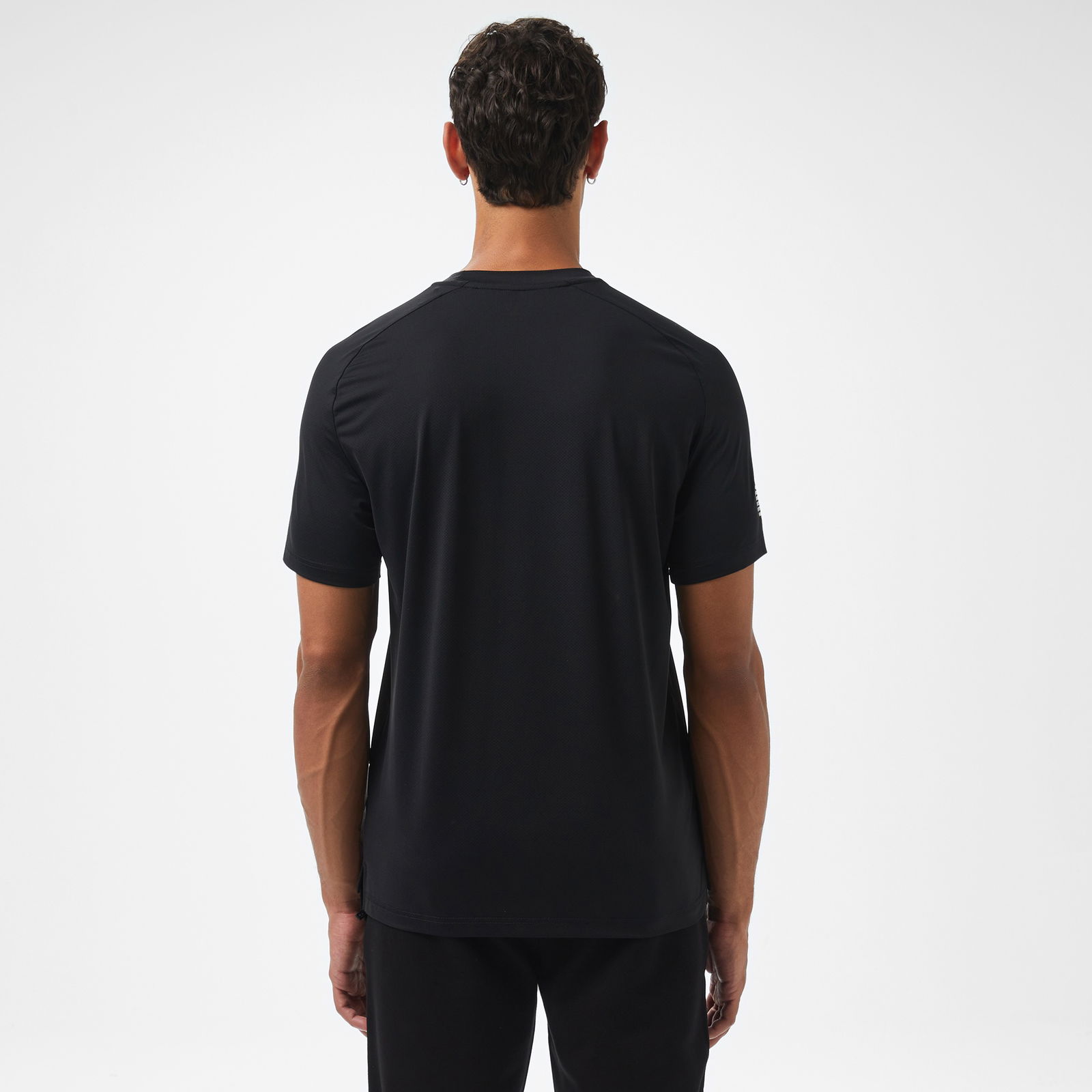 EA7 Erkek Siyah Bisiklet Yaka T-Shirt