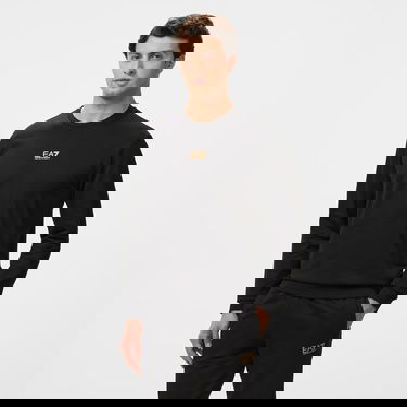  EA7 Erkek Siyah Bisiklet Yaka Sweatshirt