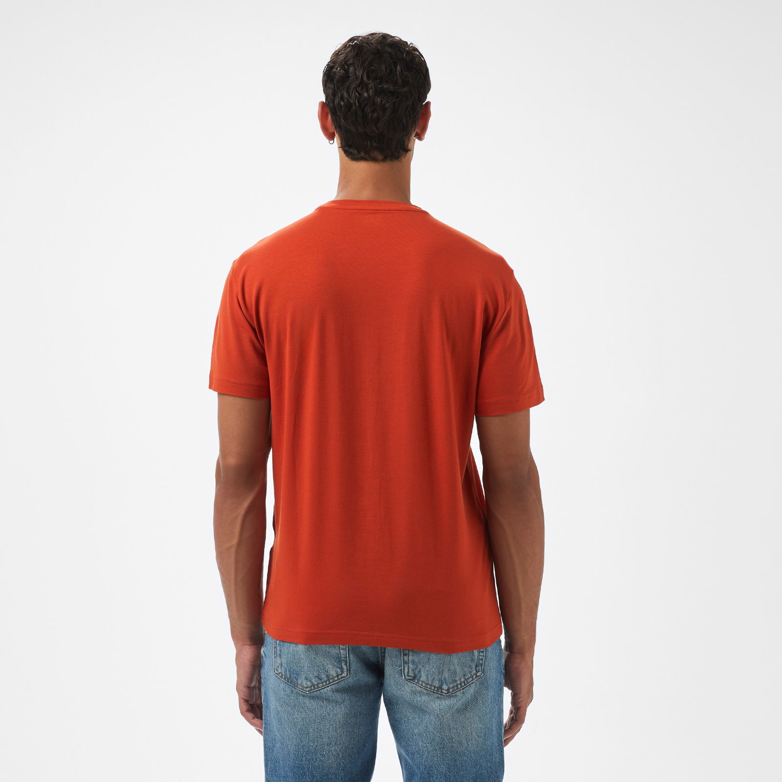 EA7 Erkek Turuncu Bisiklet Yaka T-Shirt