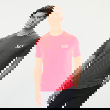  EA7 Erkek Kırmızı Bisiklet Yaka T-Shirt