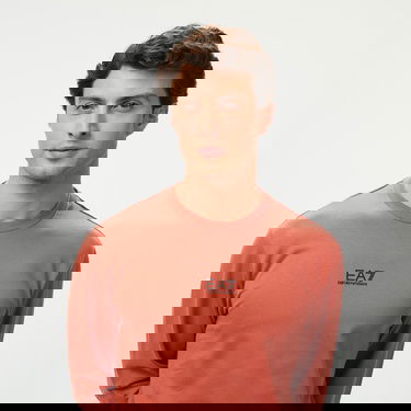  EA7 Erkek Turuncu Bisiklet Yaka Sweatshirt
