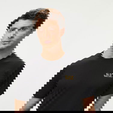  EA7 Erkek Siyah Bisiklet Yaka T-Shirt
