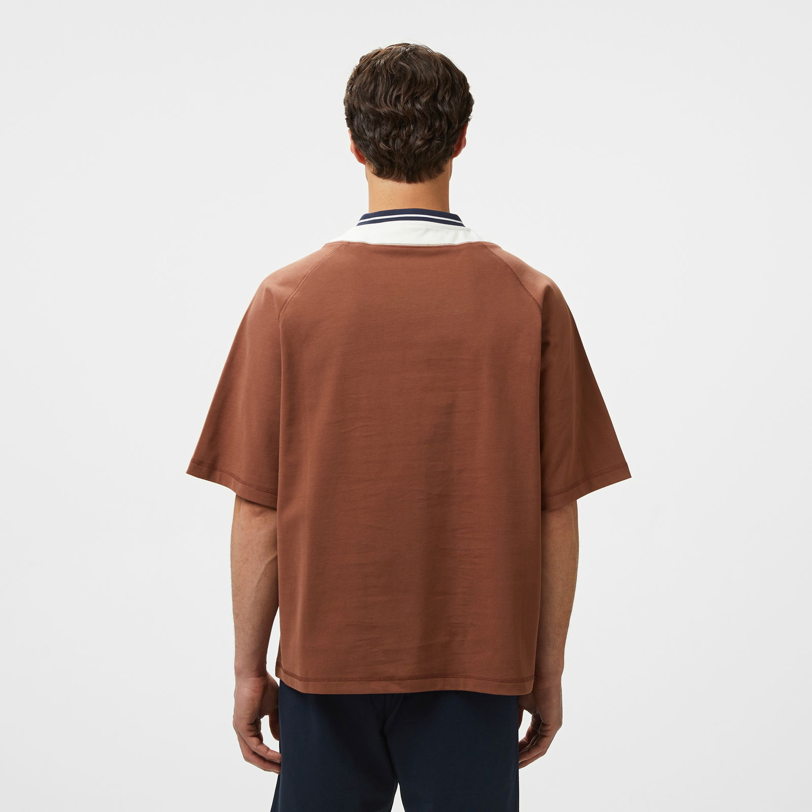 EA7 Erkek Kahverengi Bisiklet Yaka T-Shirt