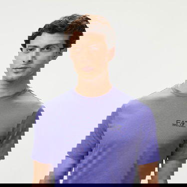  EA7 Erkek Mavi Bisiklet Yaka T-Shirt