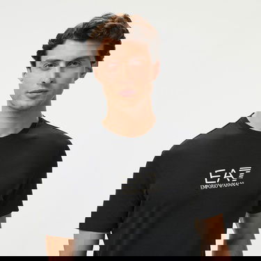  EA7 Erkek Siyah Bisiklet Yaka T-Shirt
