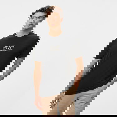  EA7 Erkek Siyah Bisiklet Yaka T-Shirt