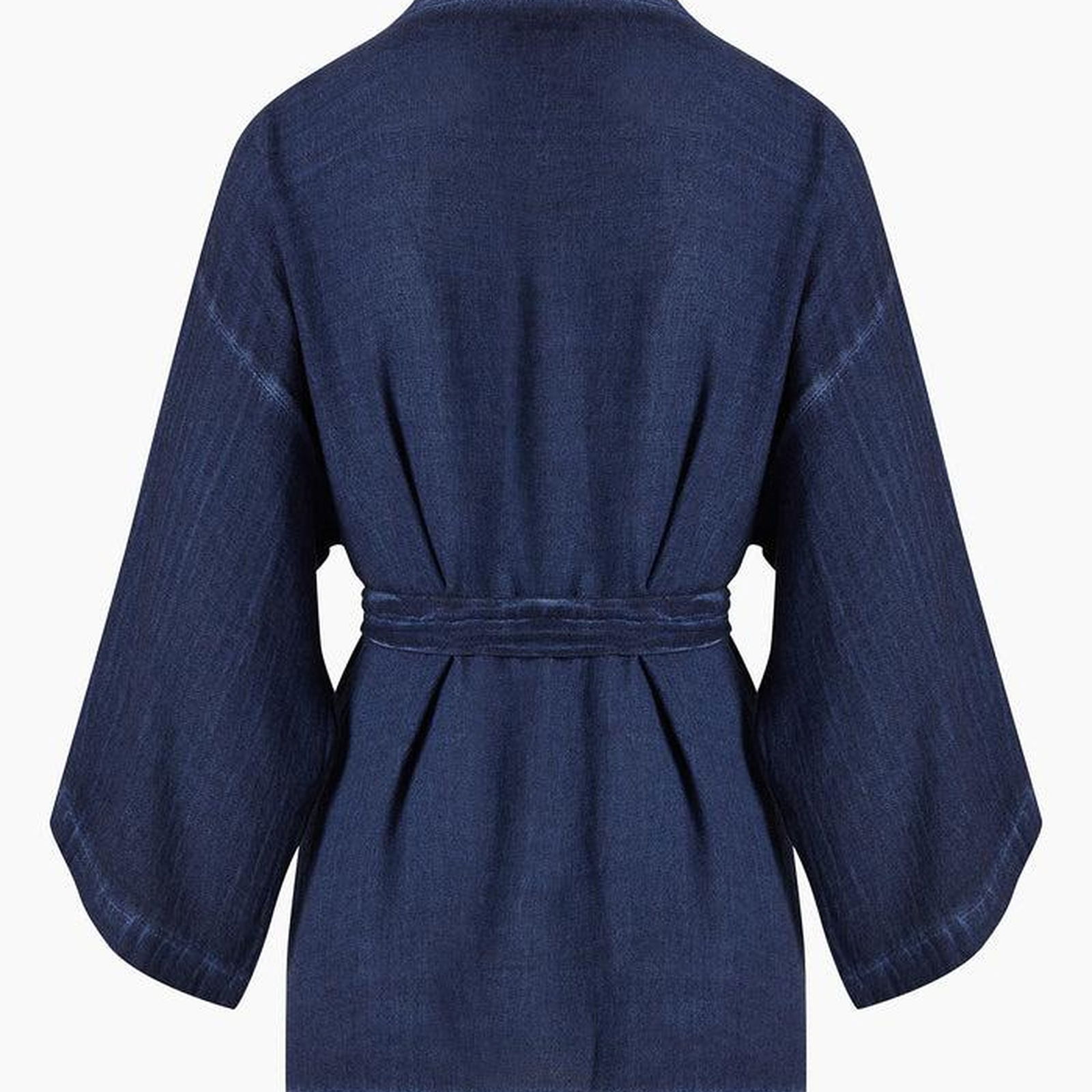 İKİKIZ Keten Navy Kısa Kimono Kadın Renkli