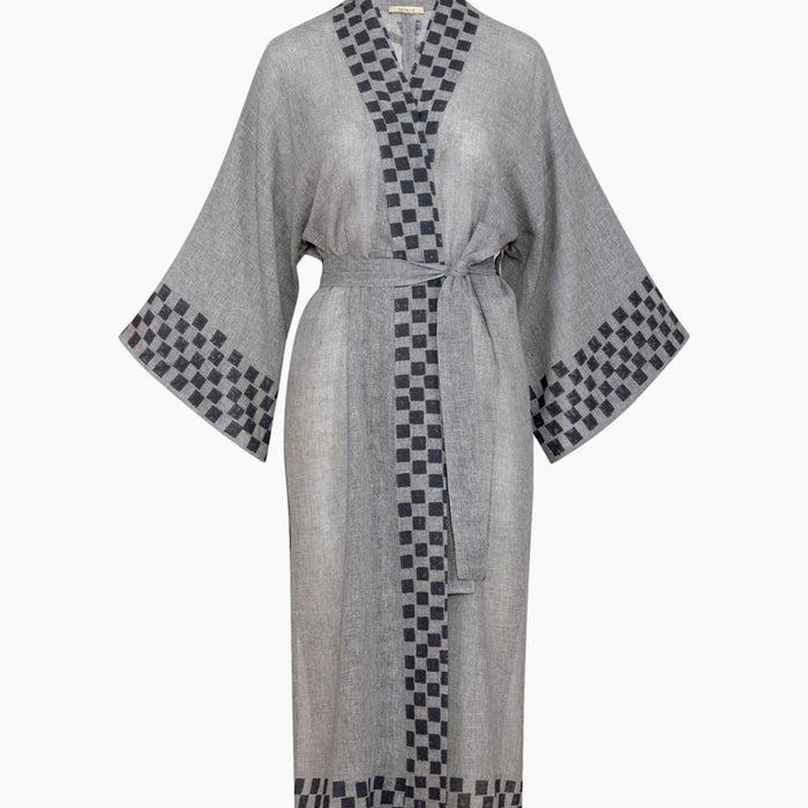 İKİKIZ Dama Desenli Kimono Kadın Renkli