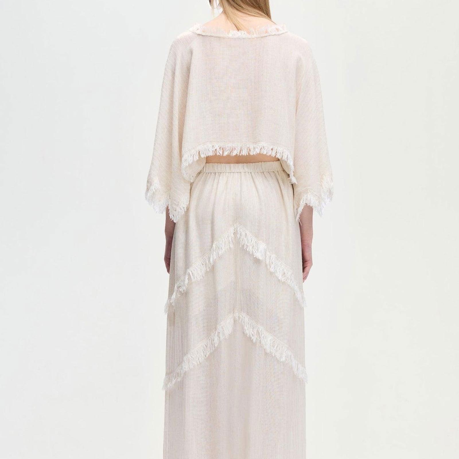 İKİKIZ Crop Bluz Kadın Naturel