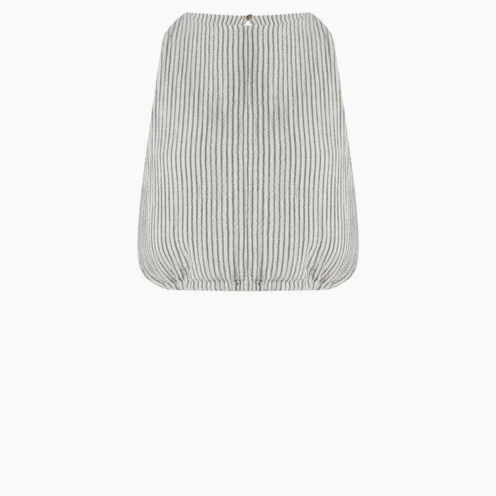 İKİKIZ Crinkle Çizgili Kolsuz Crop Kadın Renkli