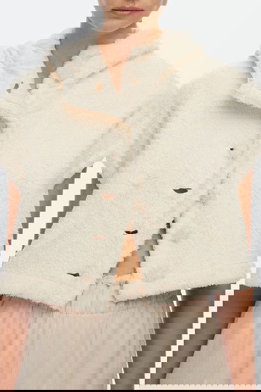  İKİKIZ Pelüş Crop Yelek Kadın Renkli