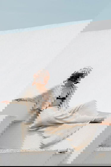 İKİKIZ Keten Crop Gömlek Kadın Naturel