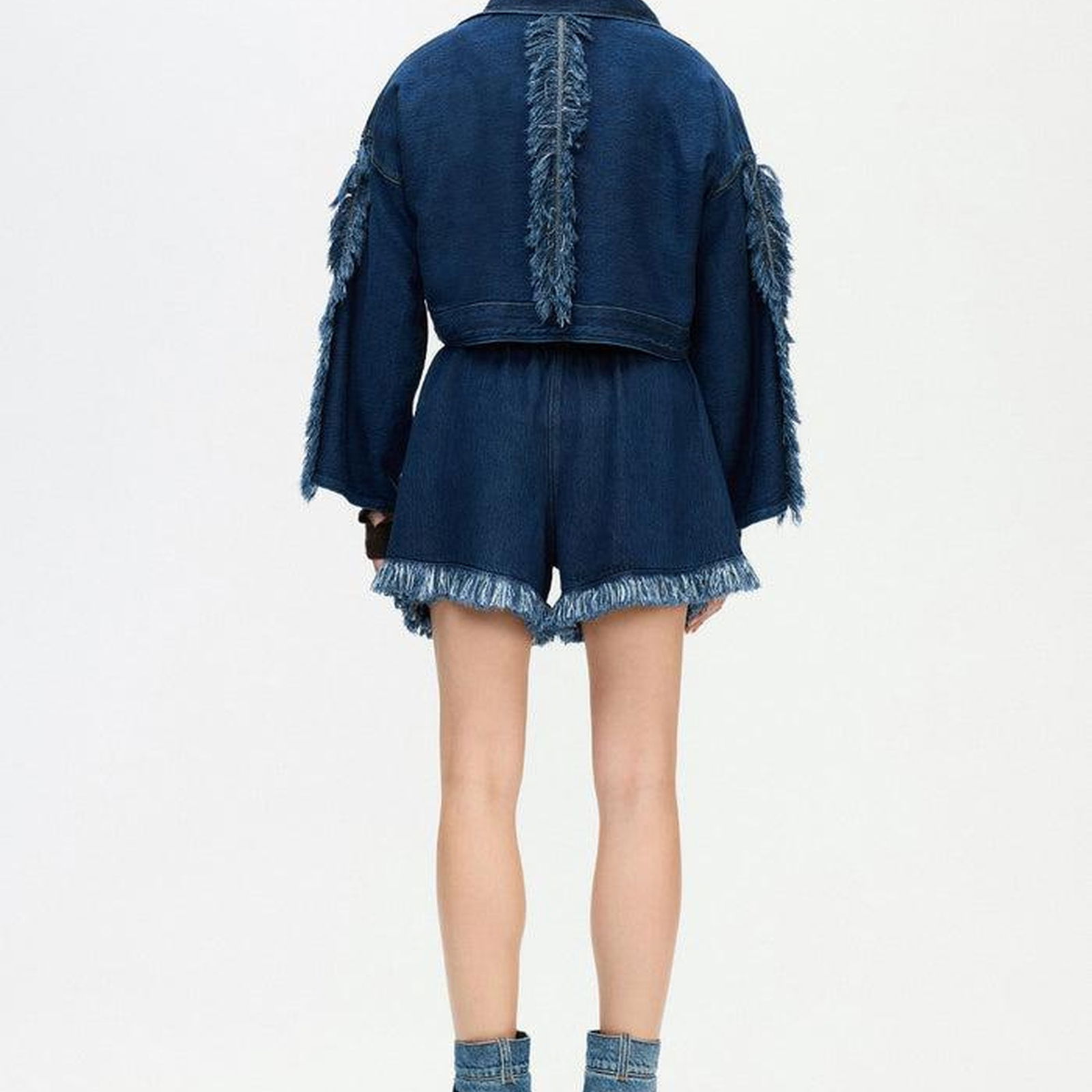 İKİKIZ  Denim Şort Kadın Mavi