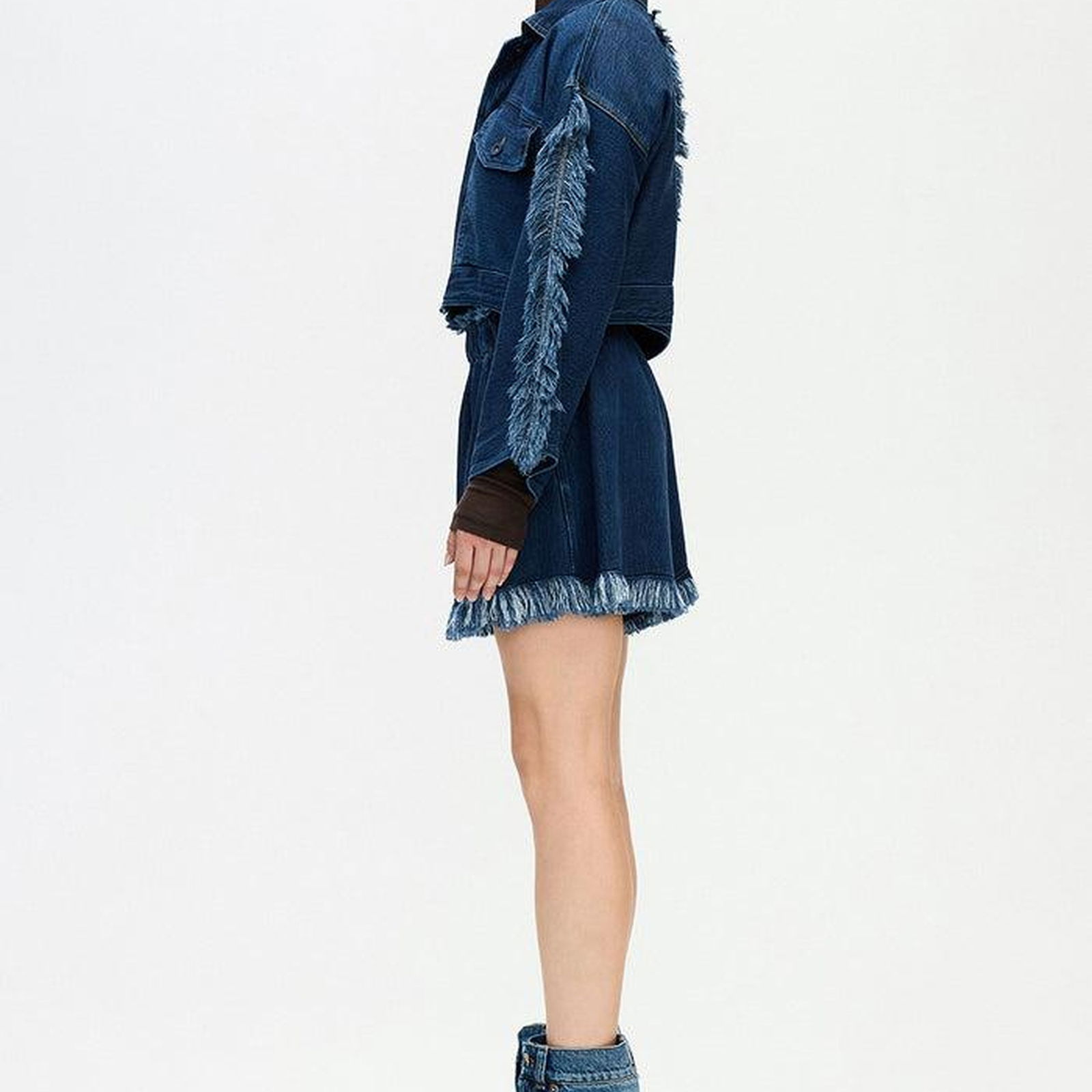 İKİKIZ  Denim Şort Kadın Mavi