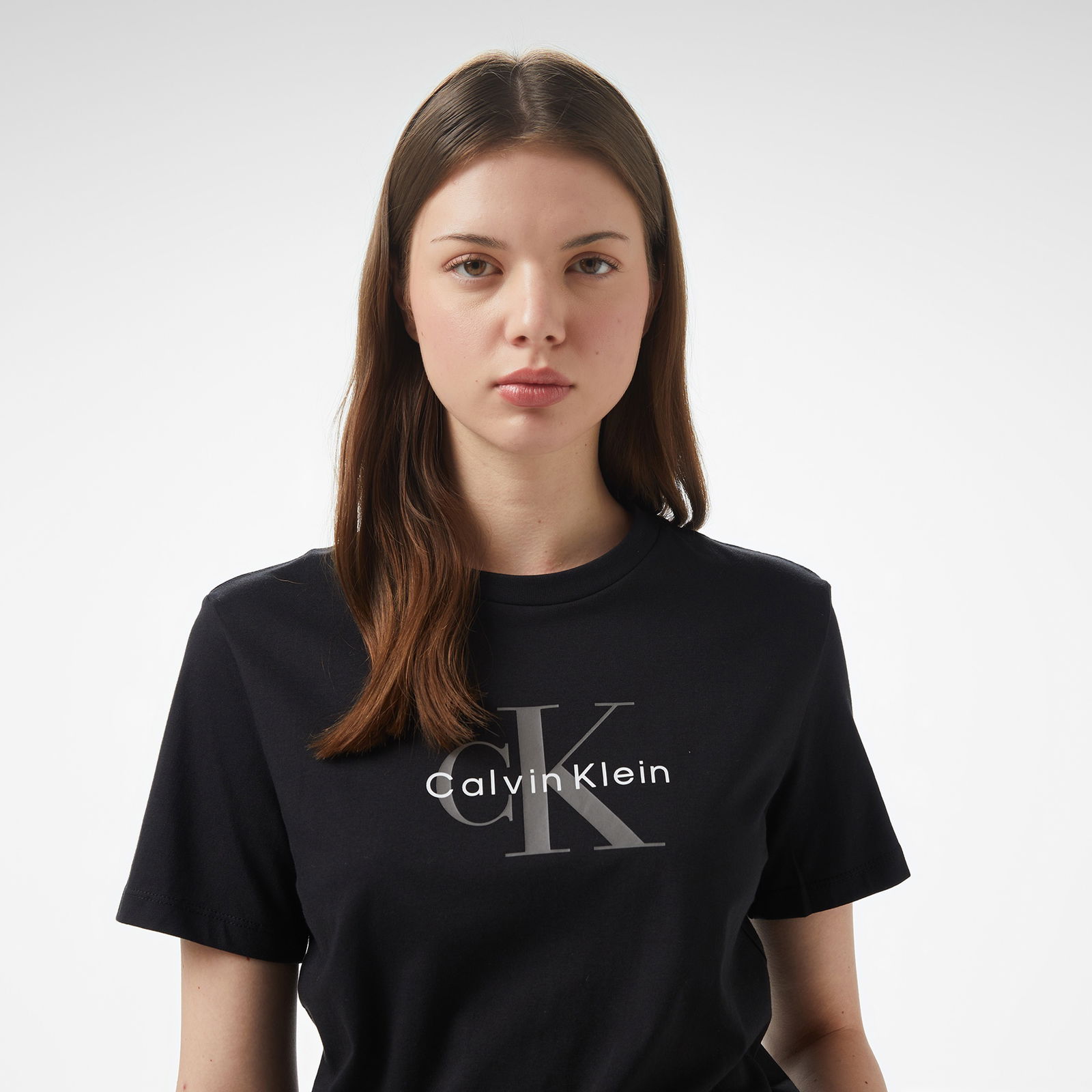 Calvin Klein Hero Ss Classic Monologo Cn Tee Kadın Siyah T-Shirt