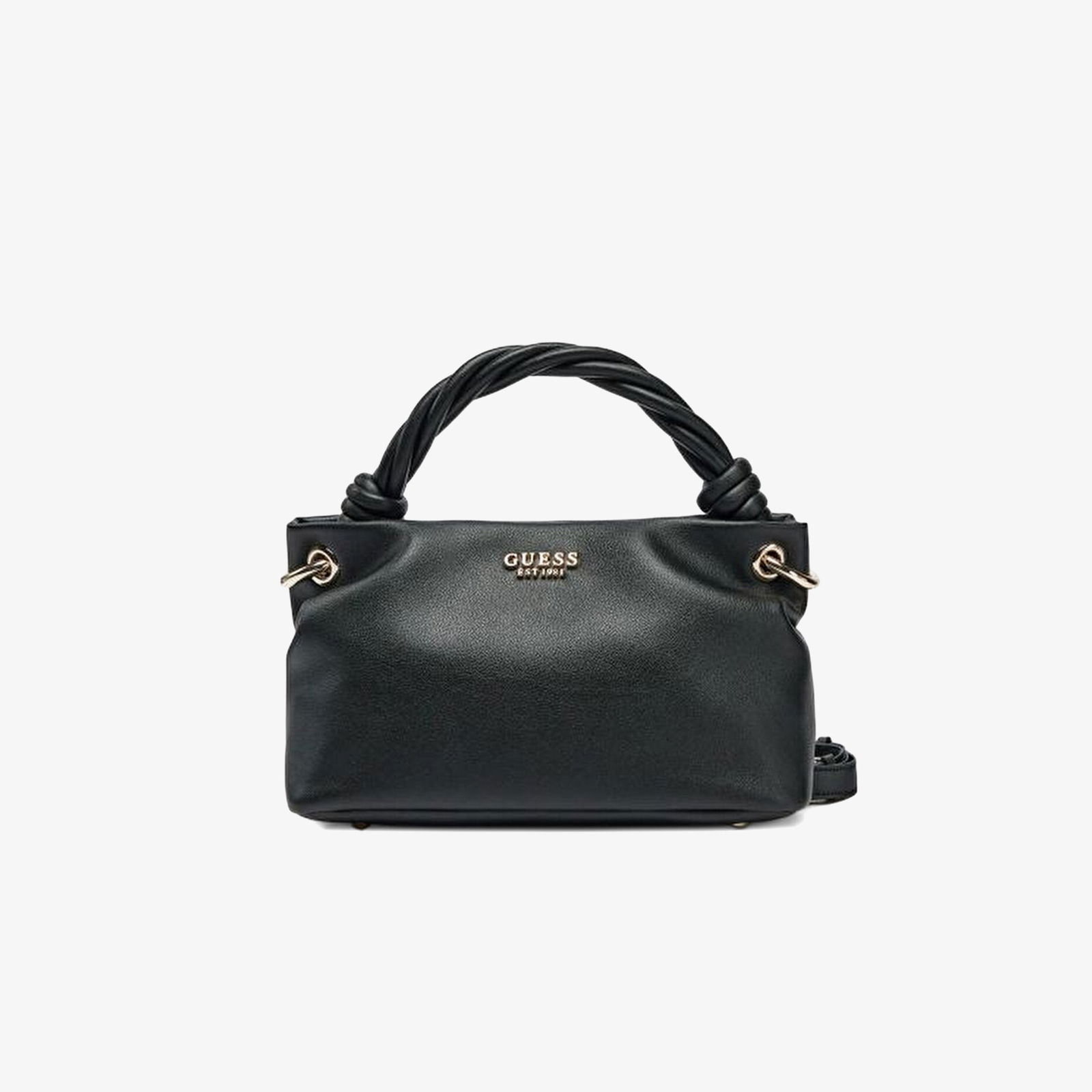 Guess Tiera Flap Shldr Bag  Sansa Top Handle Crossbody Kadın Siyah Çapraz Askılı Çanta