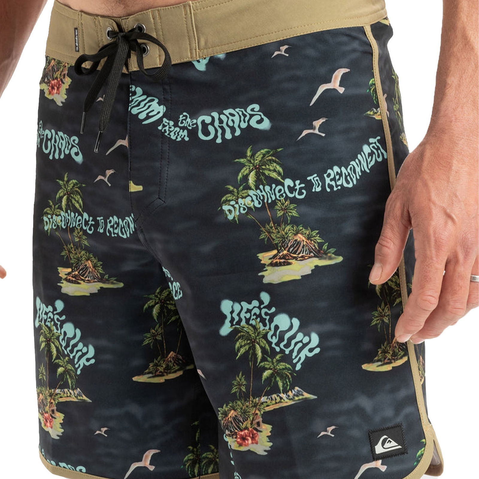 Quiksilver Surfsilk Scallop 18 Erkek Siyah Boardshort