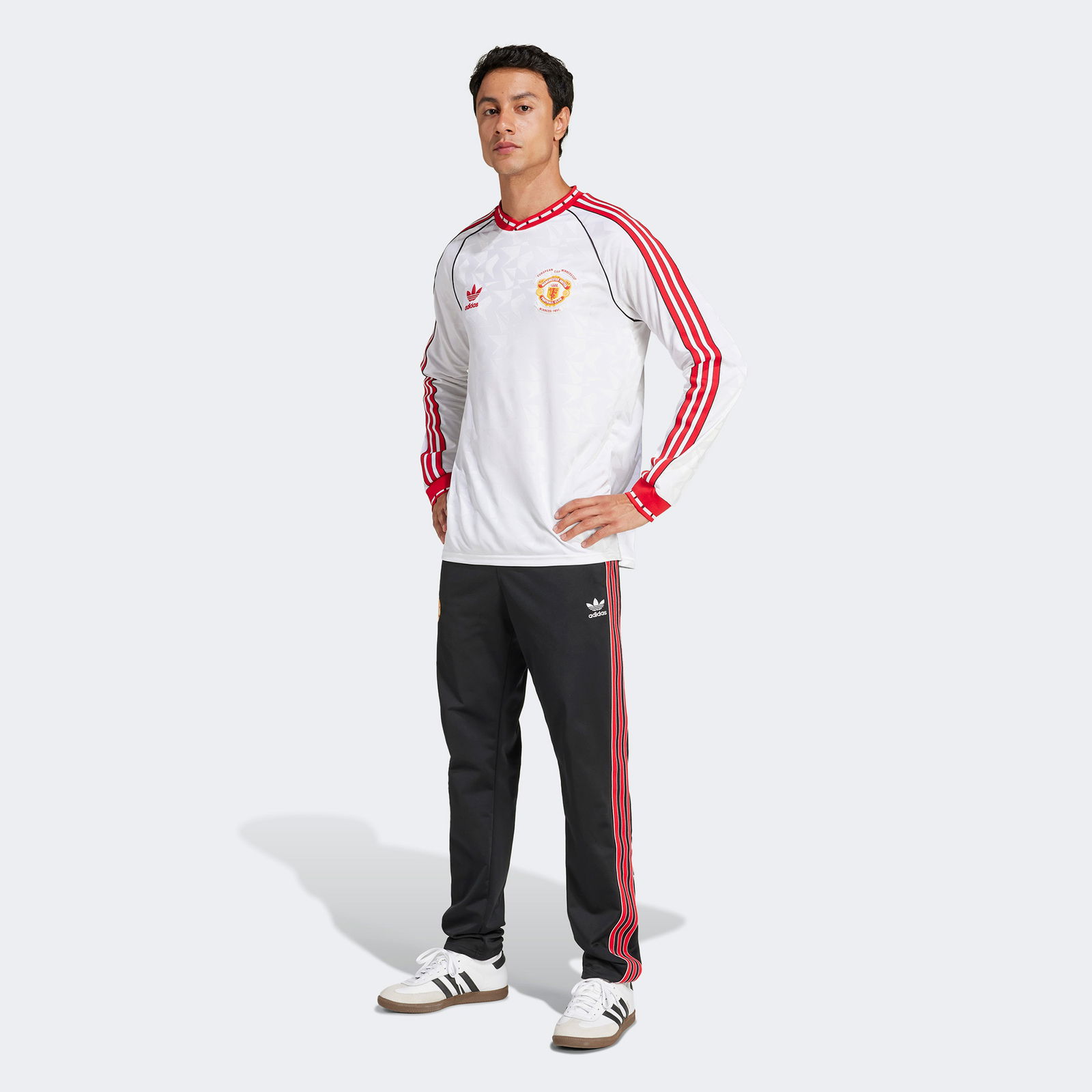 adidas Manchester United Retro Erkek Beyaz Uzun Kollu T-Shirt