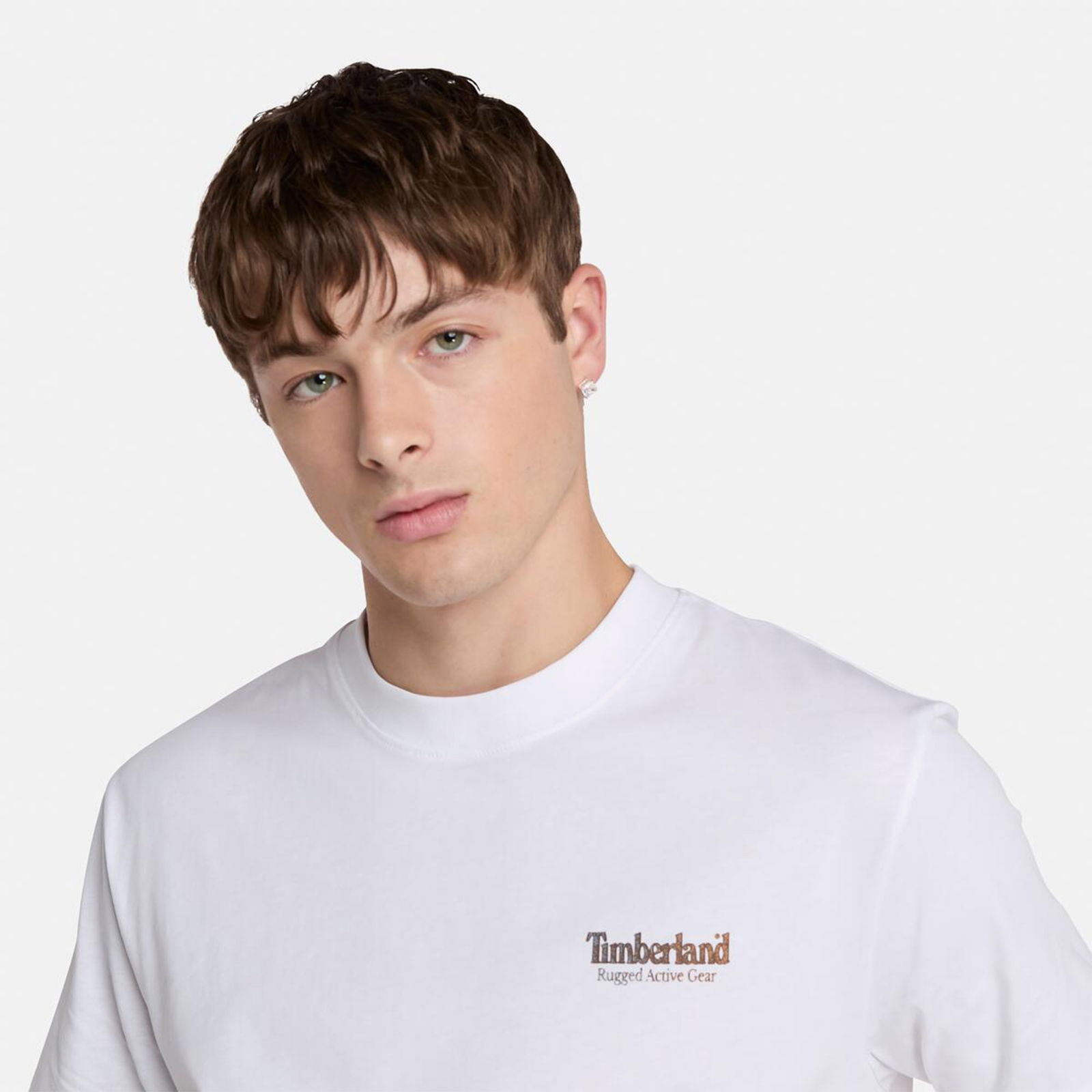 Timberland Rugged Active Gear Back Graphic Erkek Beyaz T-Shirt