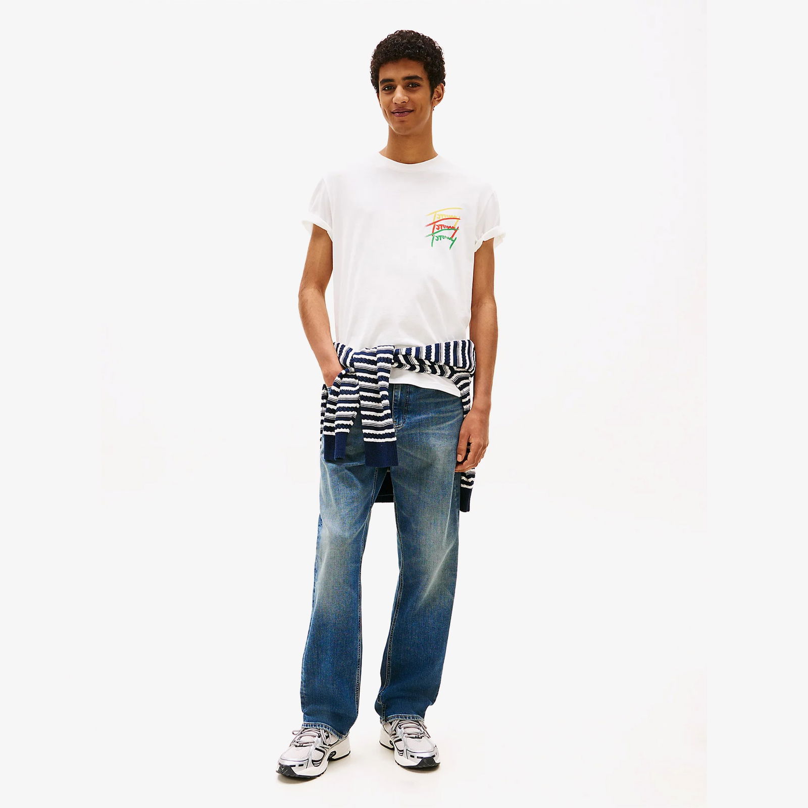 Tommy Jeans Regular Twisted Erkek Beyaz T-Shirt