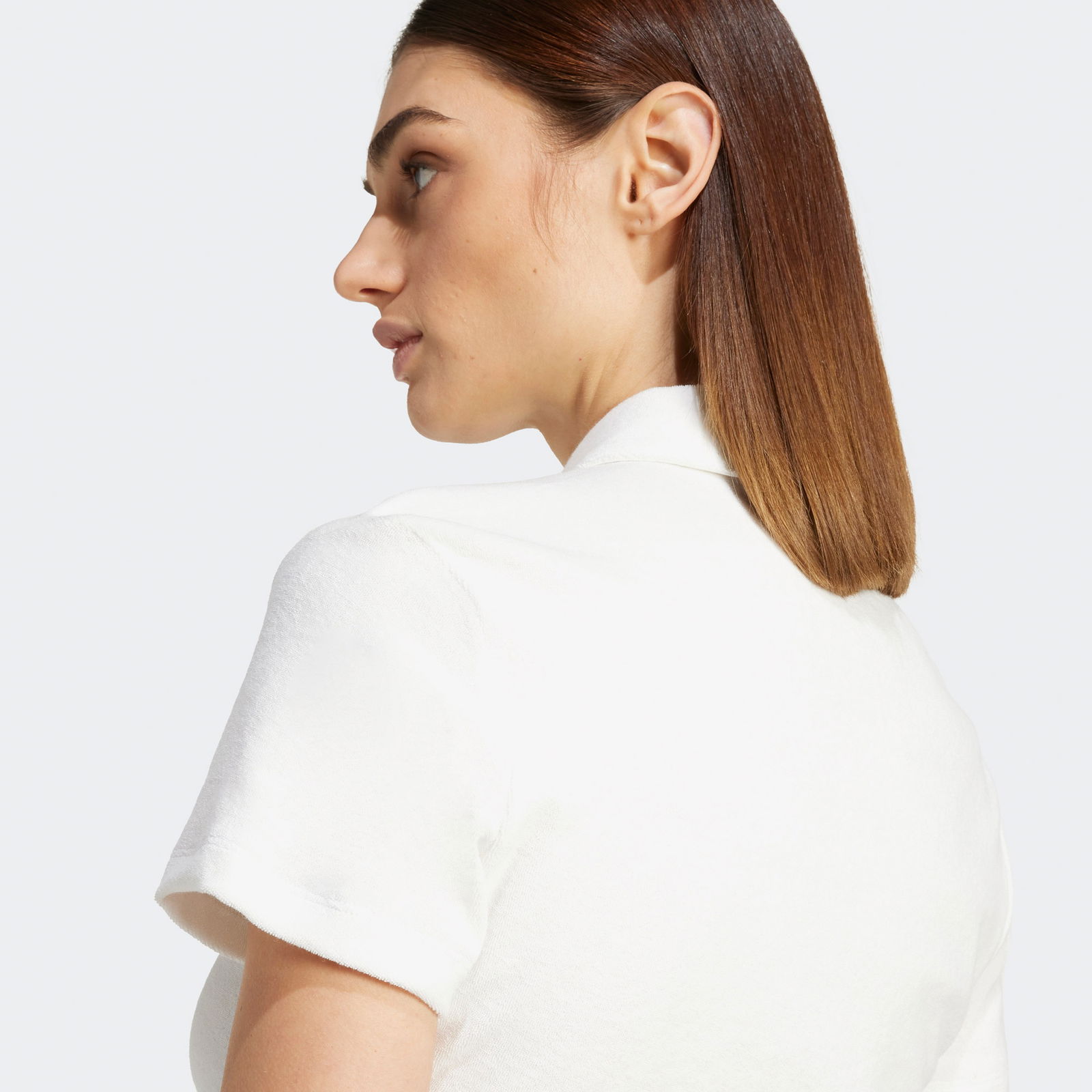 adidas Originals Kadın Beyaz Crop Gömlek