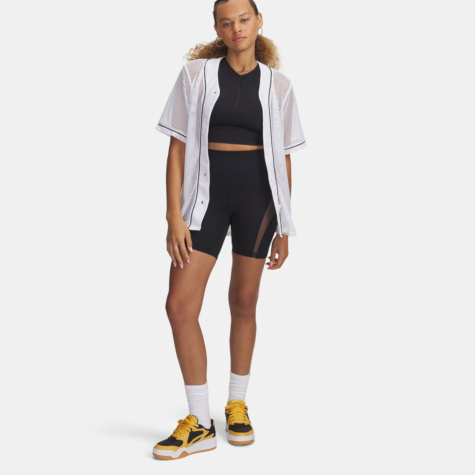 Under Armour Sportstyle Baseball Jersey Kadın Beyaz Gömlek