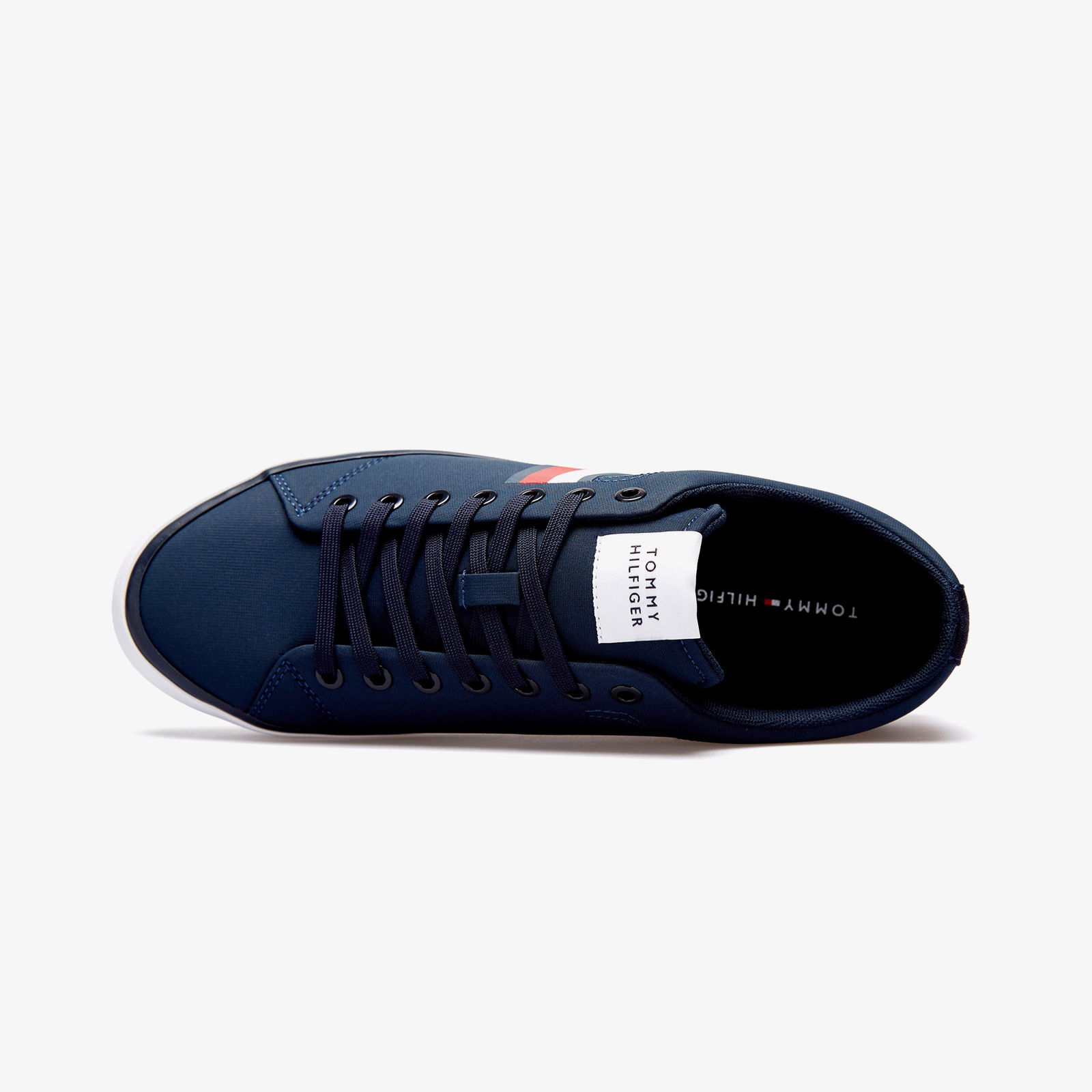 Tommy Hilfiger Th Hi Vulc Low Core Stripes Mesh Erkek Mavi Sneaker